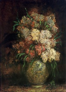 Vase med blomster, ca.1870-75